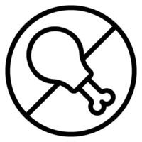 no meat line icon vector