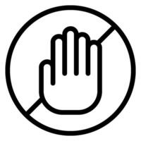No touch line icon vector