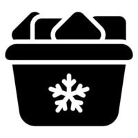 ice bucket glyph icon vector