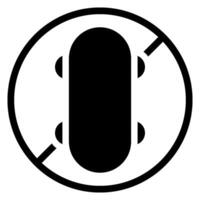 no skating glyph icon vector