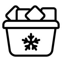 ice bucket line icon vector