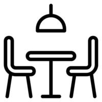 Dining table line icon vector