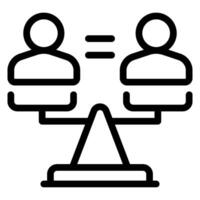 equal rights line icon vector
