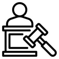 judge line icon vector