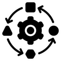 work process glyph icon vector