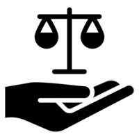 justice scale glyph icon vector