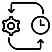 Work time line icon vector