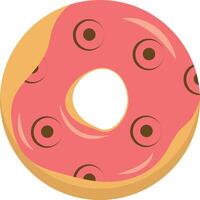 Sweet Donut Isolated on White Background. Cute Cartoon Design and Shapes. vector