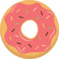 Sweet Donut Isolated on White Background. Cute Cartoon Design and Shapes. vector