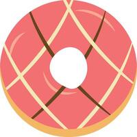 Sweet Donut Isolated on White Background. Cute Cartoon Design and Shapes. vector