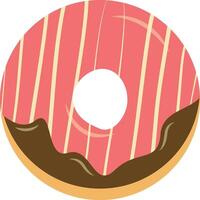 Sweet Donut Isolated on White Background. Cute Cartoon Design and Shapes. vector