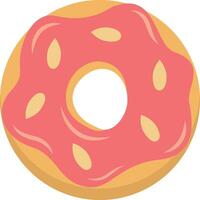 Sweet Donut Isolated on White Background. Cute Cartoon Design and Shapes. vector