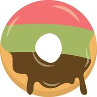 Sweet Donut Isolated on White Background. Cute Cartoon Design and Shapes. vector