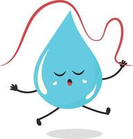 Cute Cartoon Water Drop Character. Illustration Isolated on White Background. vector