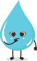 Cute Cartoon Water Drop Character. Illustration Isolated on White Background. vector