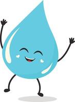 Cute Cartoon Water Drop Character. Illustration Isolated on White Background. vector