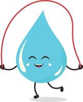 Cute Cartoon Water Drop Character. Illustration Isolated on White Background. vector