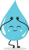 Cute Cartoon Water Drop Character. Illustration Isolated on White Background. vector