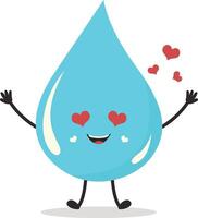 Cute Cartoon Water Drop Character. Illustration Isolated on White Background. vector