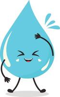 Cute Cartoon Water Drop Character. Illustration Isolated on White Background. vector