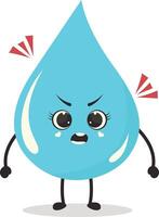 Cute Cartoon Water Drop Character. Illustration Isolated on White Background. vector