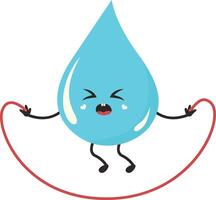 Cute Cartoon Water Drop Character. Illustration Isolated on White Background. vector