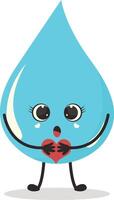 Cute Cartoon Water Drop Character. Illustration Isolated on White Background. vector