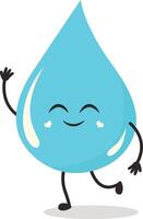 Cute Cartoon Water Drop Character. Illustration Isolated on White Background. vector