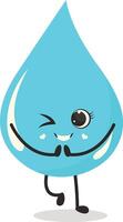 Cute Cartoon Water Drop Character. Illustration Isolated on White Background. vector