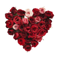Beautiful Heart Made with flowers on Transparent Background png