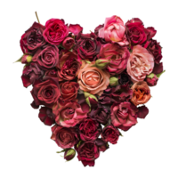 Beautiful Heart Made with flowers on Transparent Background png