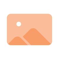 A captivating icon of landscape photo, mountains with sun vector