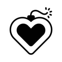 Grab this unique style icon of heart bomb, ready for premium use vector