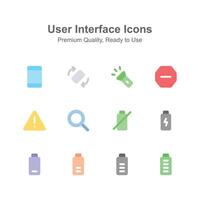 User interface icons set in modern and unique design style vector