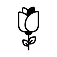 Rosa flor diseño en moderno estilo, editable icono vector