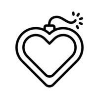 Grab this unique style icon of heart bomb, ready for premium use vector