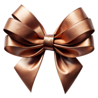 metallic brown ribbon bow isolated on background png