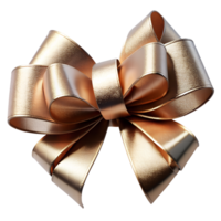 metallic champagne color ribbon bow isolated on background png