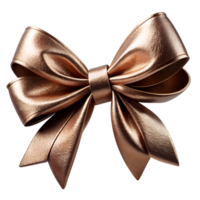 metallic brown ribbon bow isolated on background png