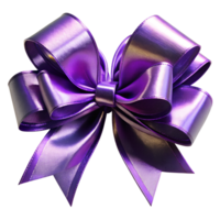 metallic purple color ribbon bow isolated on background png