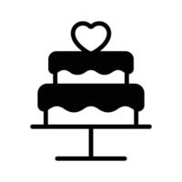Stacked wedding cake design, ready to use icon vector