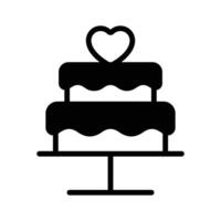 Stacked wedding cake design, ready to use icon vector