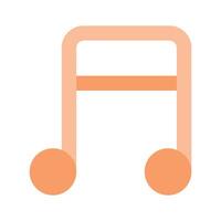 Music note, song, melody or tune icon for musical apps and websites, trendy design vector