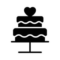 Stacked wedding cake design, ready to use icon vector
