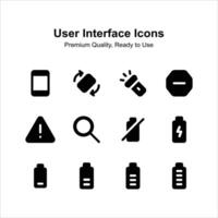 User interface icons set in modern and unique design style vector