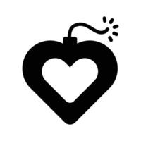 Grab this unique style icon of heart bomb, ready for premium use vector