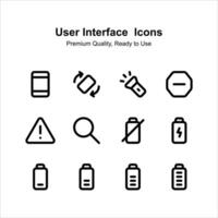 User interface icons set in modern and unique design style vector