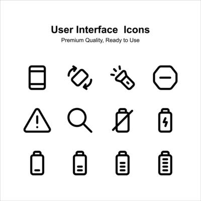 User interface icons set in modern and unique design style