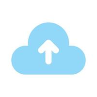 Cloud uploading, cloud with upward arrow, concept of cloud upload vector