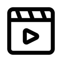 Movie clapper board, filmmaking device icon in modern style, ready to use vector